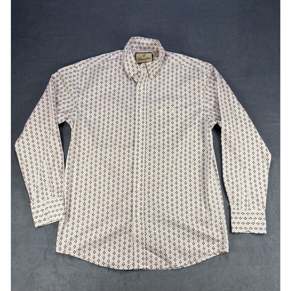 Wrangler Other - Wrangler Western Cowboy Button Down Shirt Red/White Mens Med